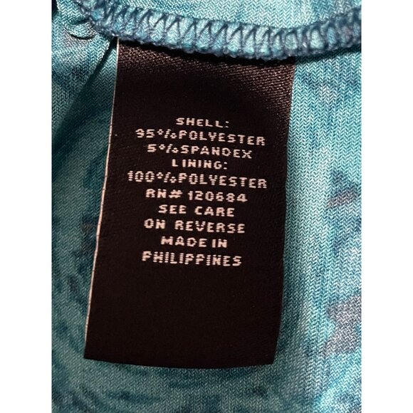 Torrid Womens Size 3 Blue Teal Floral Print Long Sleeve Empire Waist Dress - Picture 9 of 12